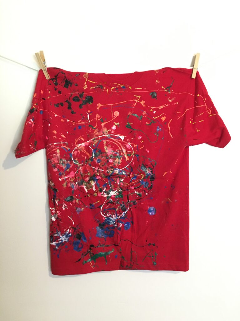 (pic of t shirt with scribbly coloring)